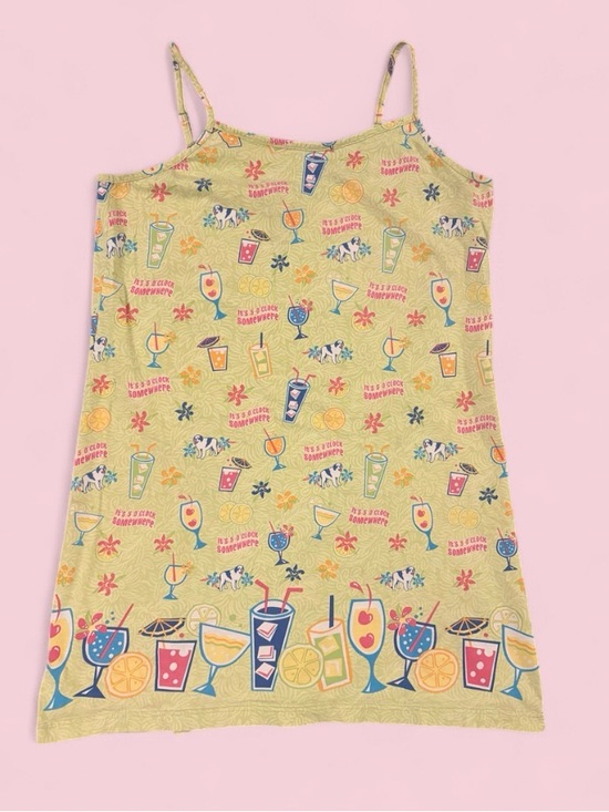 Big Dogs Dresses & Skirts - Vintage Big Dogs It’s 5 O’Clock Somewhere Spaghetti Strap Dress 1X/2X Y2K